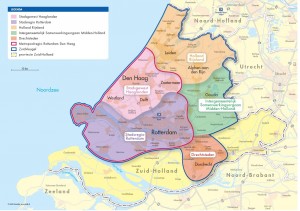 kaart economische samenwerking in Zuidvleugel - klein